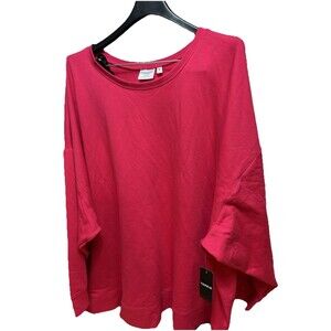 Torrid Supersoft Woman’s Size 6X Red Sweatshirt 3/4 Length Sleeve NEW TAGS